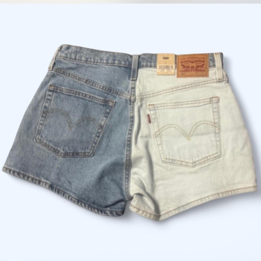 Levi's Two-Tone Denim Shorts - Blue and White